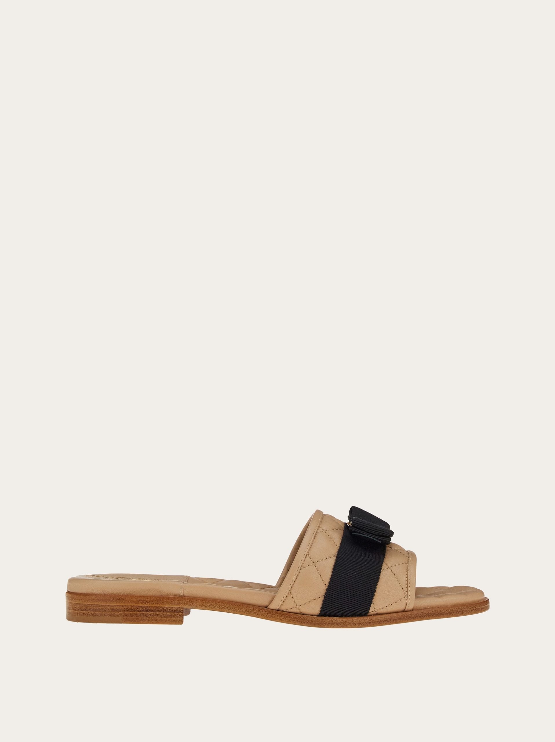 Ferragamo Vara bow quilted slide - Image 1
